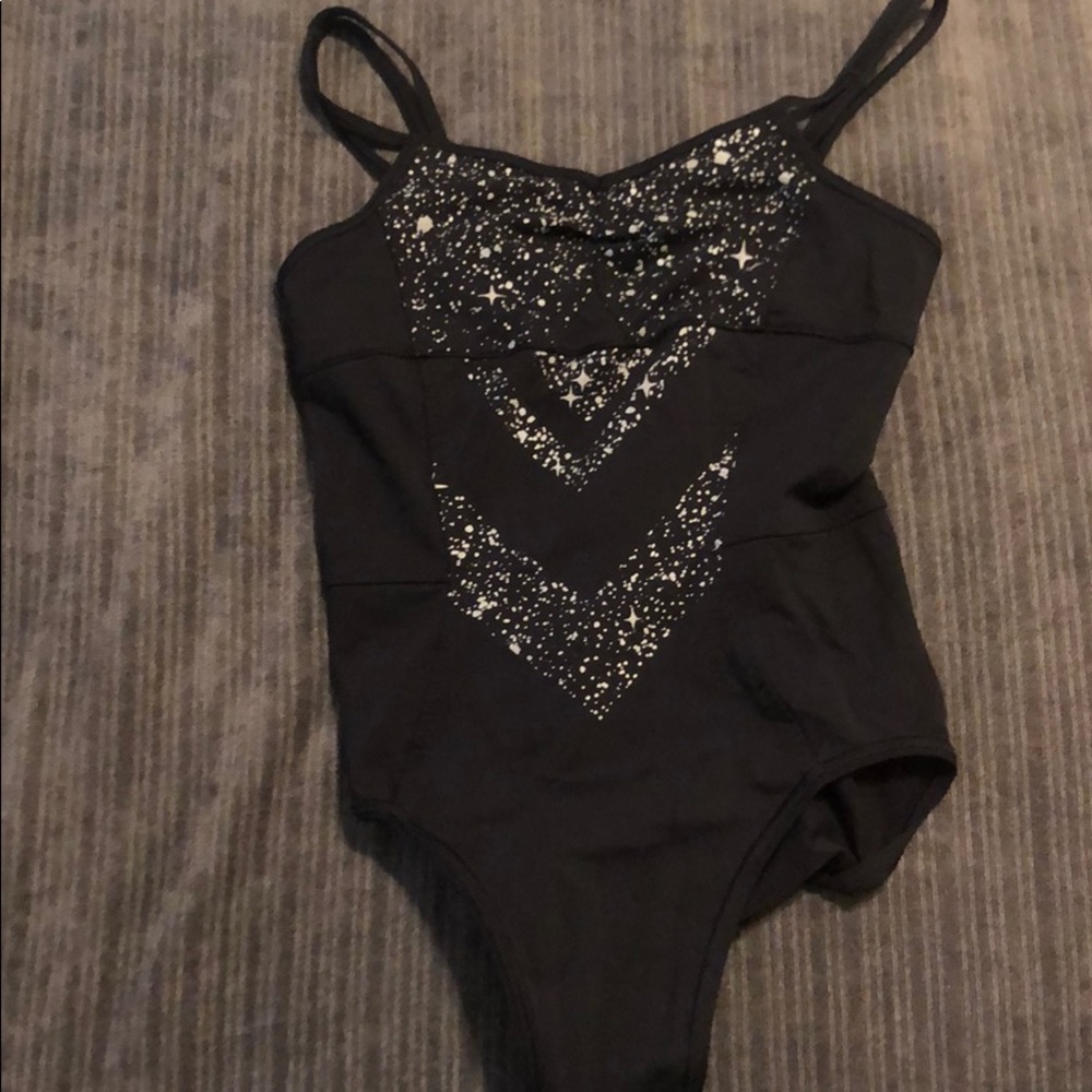 black ivivva leotard with sparkles